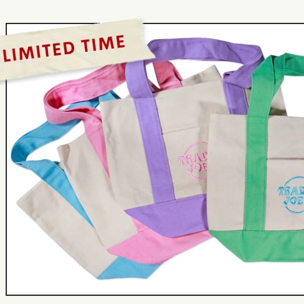 Trader Joe’s Mini Pastel Canvas Tote Bags